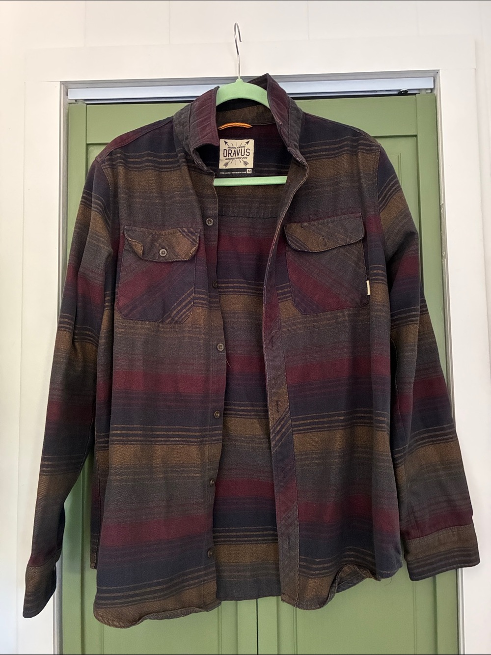 Dravus Men's Plaid Button-Down Casual Shirt - Burgundy Multi